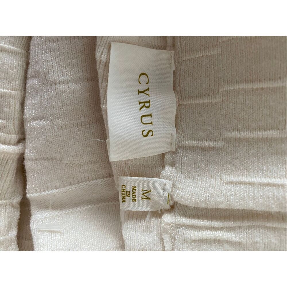 Cyrus Elegant Cream Knit Skirt A-Line Textured Midi Size M Off White NWT - Picture 9 of 10